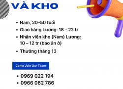 Cửa hàng trái cây Nga Long tuyển dụng nam ship trái cây và nv kho