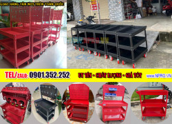 Xe 3 tầng 3 ngăn đẩy đựng đồ nghề - xe đẩy dụng cụ nhà xưởng