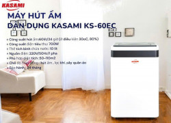 Máy hút ẩm dân dụng Kasami KS-60EC phù hợp văn phòng, gia đình