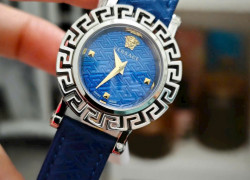 Versace tròn dây da 32mm quazt máy nhật đẹp Nữ