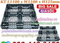 Pallet nhựa xuất khẩu 1100x1100x125mm màu đen