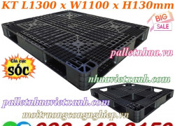 Pallet nhựa xuất khẩu 1300x1100x130mm màu đen