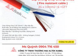 Cáp Chống Cháy Chống Nhiễu Fire resistant cable 2x1.0mm2 E GFT Altek Kabel Sài Gòn