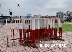 Hàng rào di động 1mx2m, Hàng rào barie gắn bánh xe, Hàng rào phản quang
