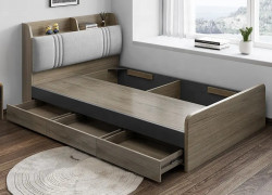Giường Ngủ Gỗ Công Nghiệp MDF Kết Hợp Đầu Nệm Cao Cấp
