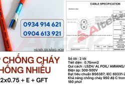 Cáp chống cháy chống nhiễu 2x1.5mm2 Đà Nẵng, Huế , Quảng Trị