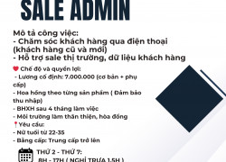 TUYỂN DỤNG 3 NỮ NHÂN VIÊN SALE VĂN PHÒNG