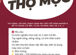 📣 TUYỂN 3 THỢ MỘC CHÍNH – LÀM VIỆC TẠI QUẬN 7