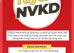 TUYỂN NHÂN VIÊN KINH DOANH – NGÀNH VẬT LIỆU XÂY DỰNG