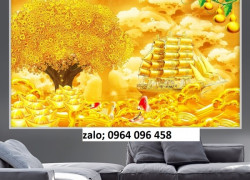 Tranh gạch 3d cây tiền vàng - CXXV4