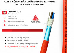 Cáp Chống Cháy Chống Nhiễu 2x1.5mm2 IEC 60331, BS6387