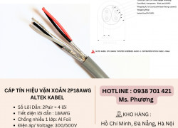 Cáp tín hiệu vặn xoắn 2P18AWG Altek Kabel Đà Nẵng, Hà Nội, Hồ Chí Minh