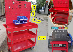 Xe Đẩy Dụng Cụ 3 Tầng Có Bảng Treo Hàng sẵn ship TQ
