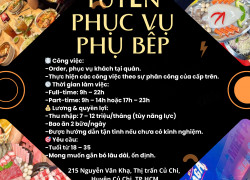 NAGA TUYỂN DỤNG NHÂN VIÊN PHỤC VỤ & PHỤ BẾP