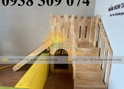 Cầu trượt gỗ liên hoàn, cầu trượt gỗ ngoài trời giá rẻ