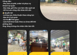 TUYỂN NỮ PHỤ BÁN COFFEE – LƯƠNG CAO, BAO ĂN Ở