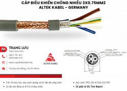 Cáp điều khiển chống nhiễu 3x0.75 Đà Nẵng, Quảng Ngãi, Bình Định, Nha Trang