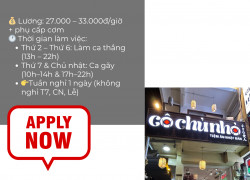 SUSHI CÔ CHỦ NHỎ TUYỂN PHỤ BẾP (13H – 22H)