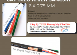 Cáp điều khiển 6x0.75 mm2 Sangjin, cáp tín hiệu 6 lõi Sài Gòn, HCM