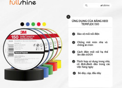 Băng dính điện 3M cách điện Temflex 150 chống ẩm chống mài mòn làm chậm cháy đa màu 20m