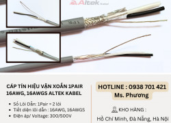 Cáp tín hiệu vặn xoắn 1Pair 16AWG, 16AWGS Altek Kabel Đà Nẵng, Hà Nội, Hồ Chí Minh