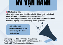 TUYỂN NAM NHÂN VIÊN VẬN HÀNH