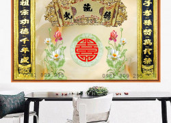 Tranh gạch men ốp tường phòng thờ