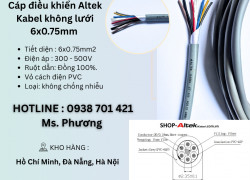 Cáp điều khiển Altek Kabel không lưới 6x0.75mm Đà Nẵng, Hà Nội, Hồ Chí Minh