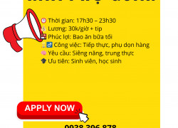 QUÁN LẨU CÁ CÔ THƯ – TUYỂN NAM NHÂN VIÊN PHỤ QUÁN ĂN