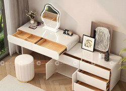 Bàn Trang Điểm Gỗ Công Nghiệp MDF Màu Trắng Hiện Đại