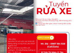 TUYỂN GẤP LAO ĐỘNG PHỔ THÔNG ( RỬA XE Ô TÔ)