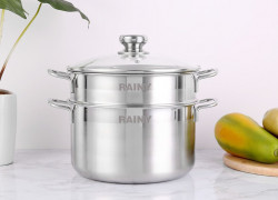 Bộ Xửng  inox 3 đáy nắp kính Rainy 20 RNX3-206DK
