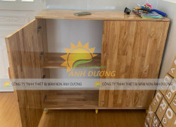 Tủ đựng chăn mền gối mầm non, tủ gỗ đựng mền gối mầm non