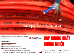Cáp chống cháy chống nhiễu 2x1.0 mm2, 2x1.5 mm2 Altek Kabel
