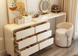 Bàn Trang Điểm Gỗ Công Nghiệp MDF Màu Trắng Hiện Đại BTD02