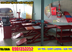 Bàn nâng xe máy, tủ đồ nghề bộ đôi thiết bị cho tiệm sửa xe