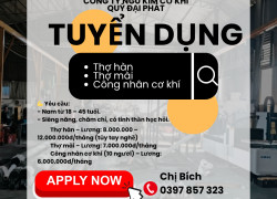 CÔNG TY NGŨ KIM CƠ KHÍ QUÝ ĐẠI PHÁT TUYỂN DỤNG