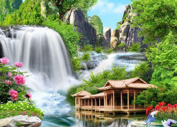 Tranh gạch 3d ốp tường hành lang sảnh - XC44