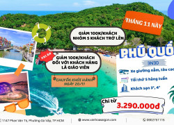 Chốt tour trong tháng 11 để nhận ưu đãi cực lớn!!!Đi Phú Quốc thôi nào!!