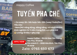 TUYỂN NHÂN VIÊN PHA CHẾ CÓ KINH NGHIỆM – TÂN PHÚ
