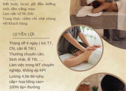 TUYỂN DỤNG KỸ THUẬT VIÊN SPA