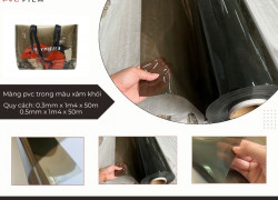 Bán màng nhựa trong màu - túi đựng thời trang xám khói