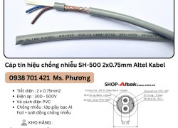 Cáp tín hiệu chống nhiễu SH-500 2x0.75mm Altel Kabel Đà Nẵng, Hà Nội, Hồ Chí Minh