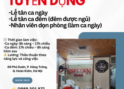 TUYỂN DỤNG LỄ TÂN & NHÂN VIÊN DỌN PHÒNG KHÁCH SẠN