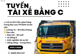 TUYỂN TÀI XẾ BẰNG C (Lái xe 6 Tấn)
