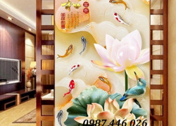 Tranh gạch hoa sen, gạch ốp tường tranh 3d HP9272