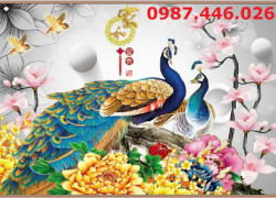 Gạch tranh chim công HP98272