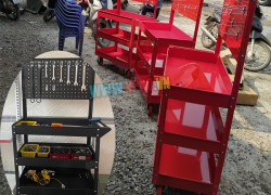 Mẫu kệ để khay nhựa kết với treo dụng cụ