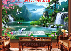 Gạch tranh 3d đẹp thác nước HP9742