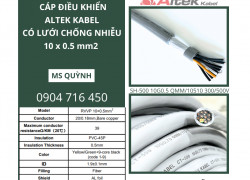 Cáp điều khiển chống nhiễu 10x0.5, 10x0.75, 10x1.5  Altek Kabel Hà Nội, Hải Dương